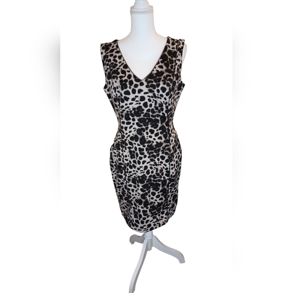 Jennifer Lopez Leopard Print Sleeveless Dress Size 12 - Picture 3 of 15
